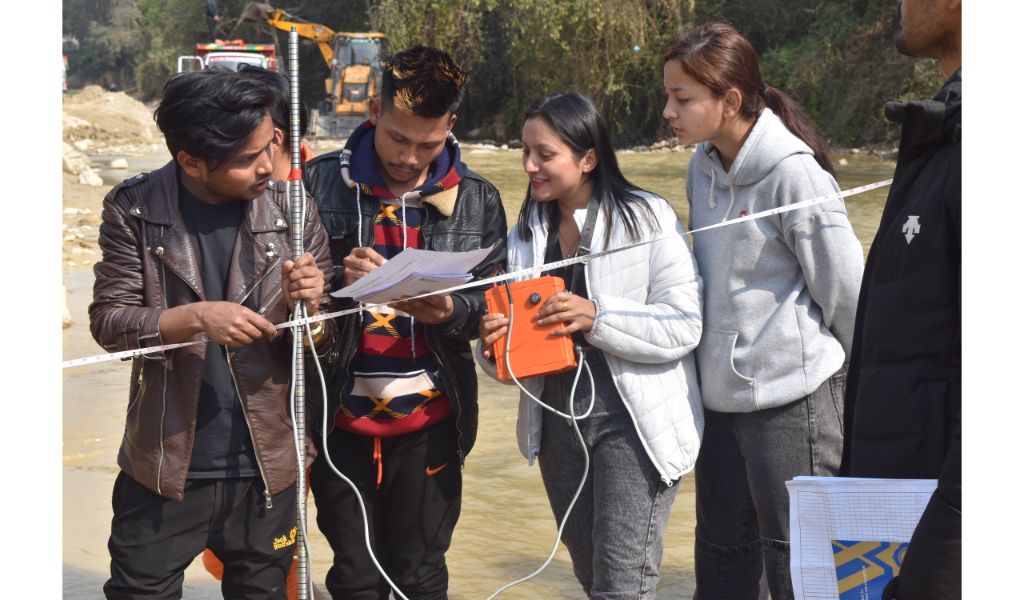 Students of Civil at Hydrology Practical